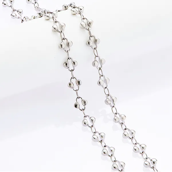 Chaînes Collier à maillons en acier inoxydable fait à la main pour femmes et filles, en forme de fleur, pour fête, cadeaux, bijoux, accessoires_voghion.com