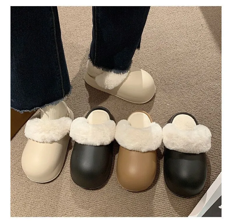 Pantoffels 2024 winter verzending gratis warm en winddicht broodmodel, effen kleur, eenvoudig, uitneembaar, wasbaar, dik_voghion.com