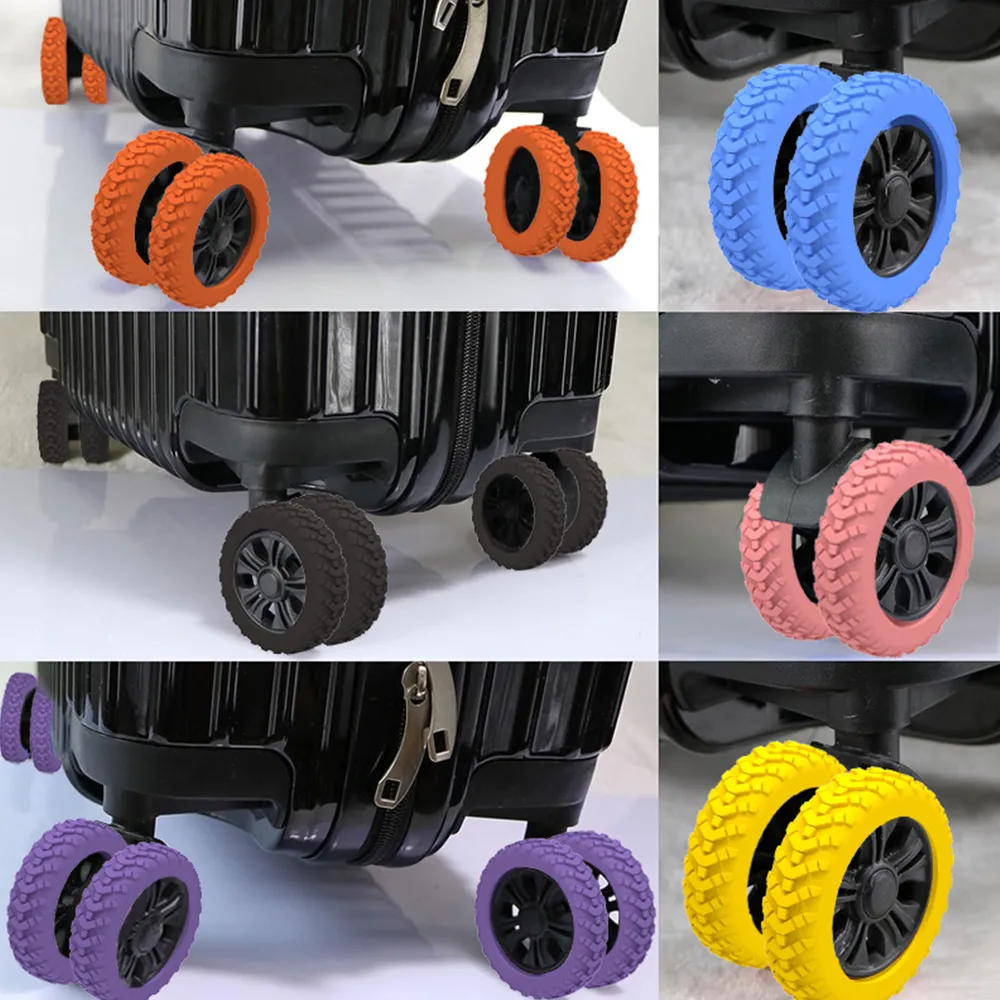 8Pcs Silicone Travel Lage Caster Shoes With Silent Sound Suitcase Wheels Protection Trolley Box Casters Cover Accessory_voghion.com
