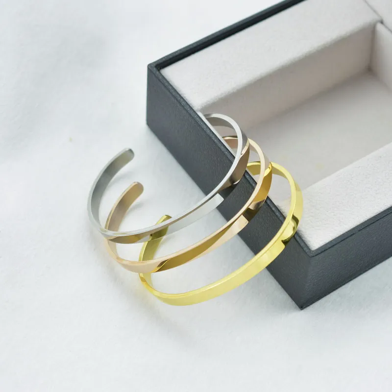 Bracciale rigido in acciaio inossidabile per donna e uomo_voghion.com