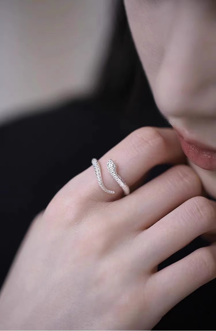 Little Spirit Snake Ring female niche design with a high-end personalized ring. The 2023 new silver plated tail ring is_voghion.com