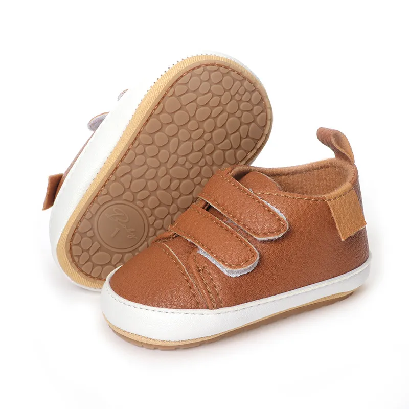 Cutefeet Baby Jungen Mädchen rutschfeste Gummisohle High Top PU Leder Sneakers Säuglings Lauflernschuhe Kleinkind Krippe Schuhe_voghion.com