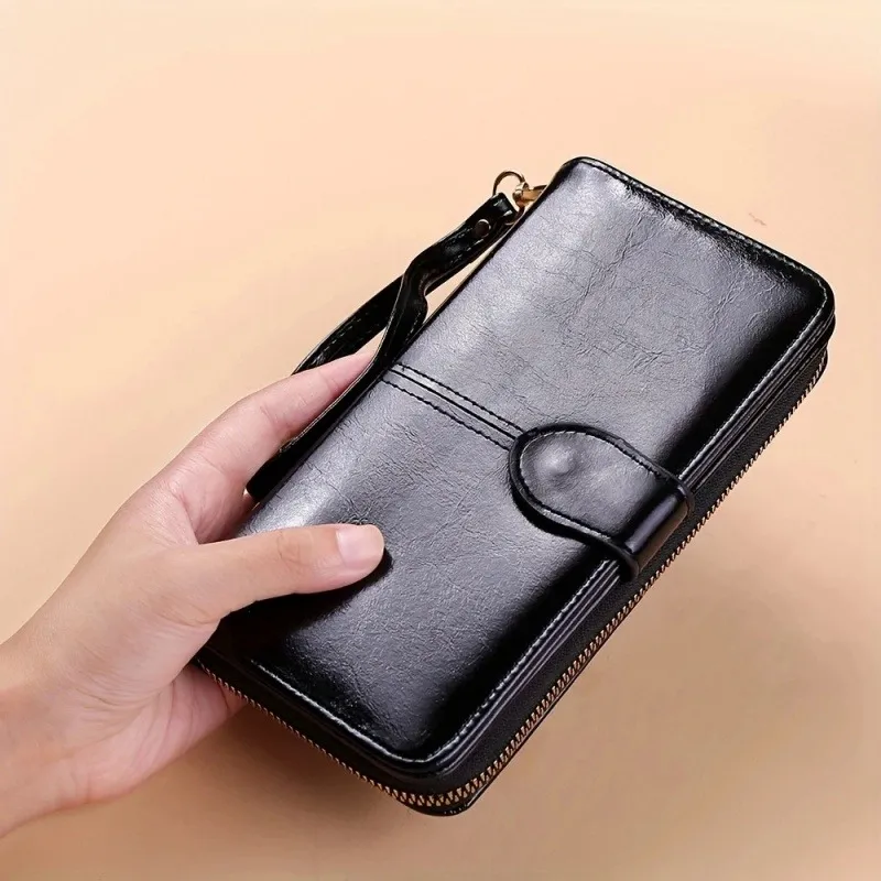 Portafoglio da donna in pelle con portamonete, porta carte, pochette lunga da donna, in saldo_voghion.com