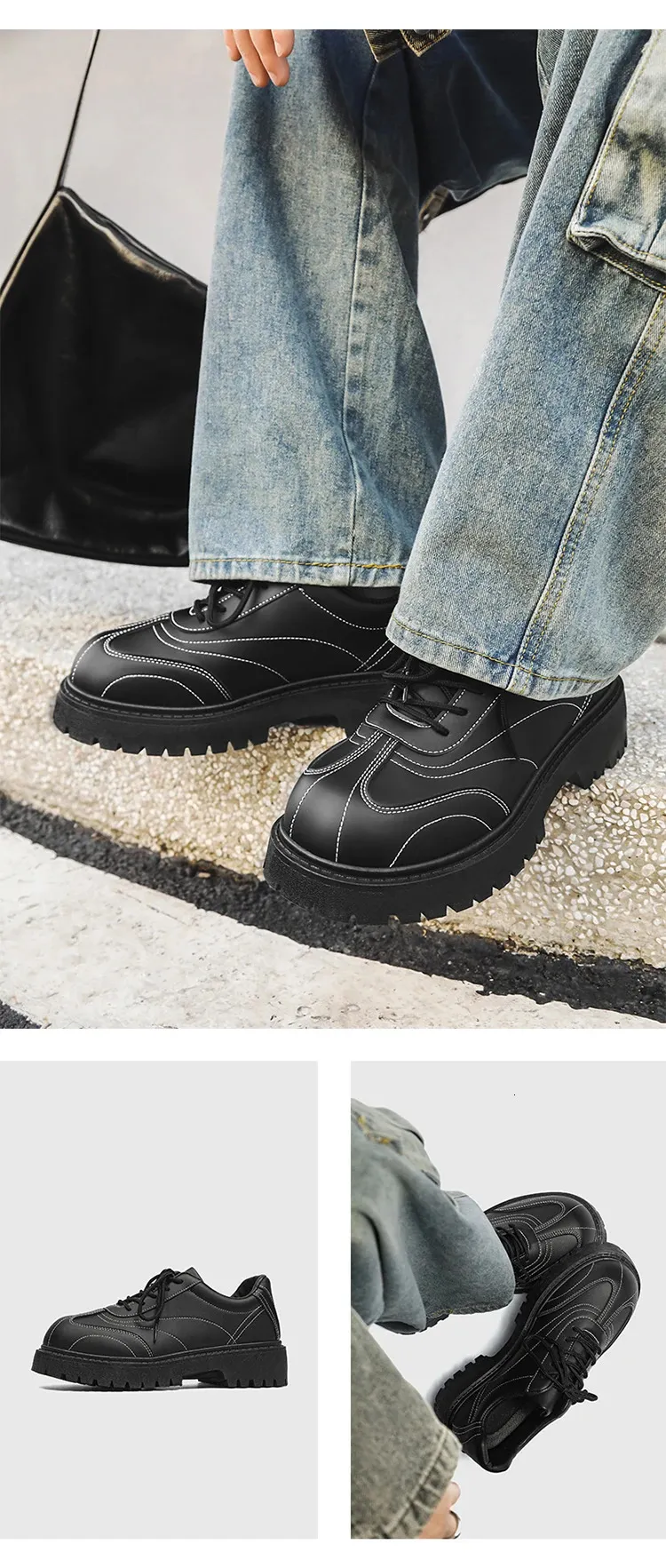 Homens casuais rendas até estilo britânico sola grossa oxfords de alta qualidade derby moda confortável sapatos ao ar livre masculino 39-44_voghion.com