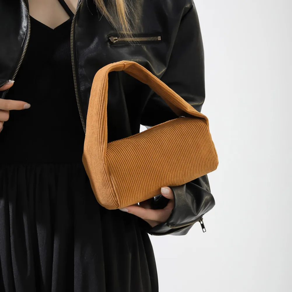 Frauen Taschen Winter Cord Schulter Tasche Casual Reise Achselhöhle Einkaufen Telefon Beutel Zipper Weibliche Handtasche Kupplung_voghion.com