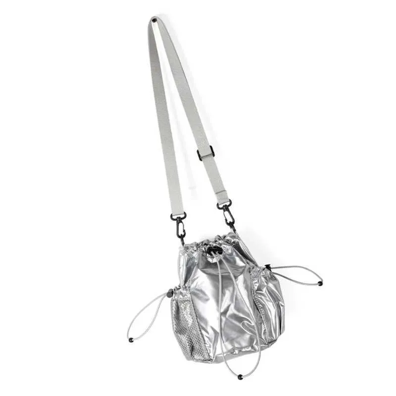 Elegante borsa a secchiello con coulisse plissettata in nylon, borsa a tracolla, borse per lo shopping e i viaggi per le donne C241216_voghion.com