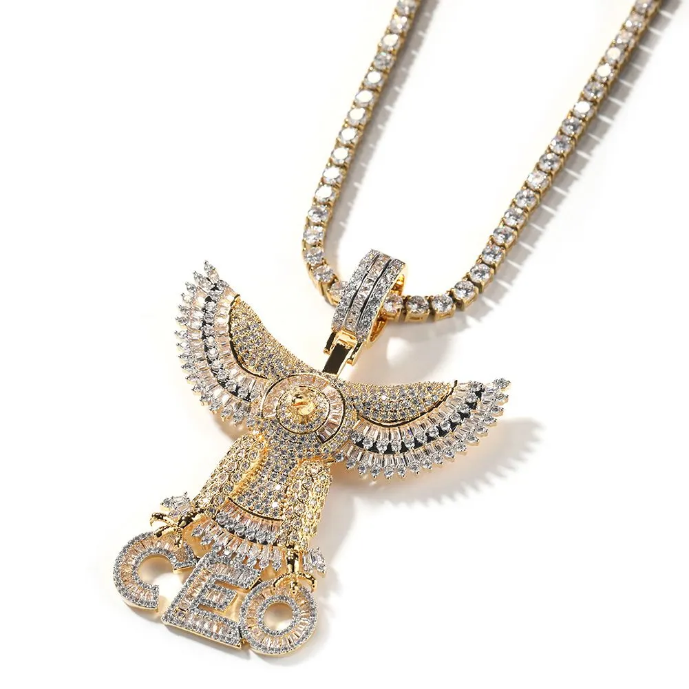 Collana con ciondolo a forma di leone colorato retrò hip hop, regalo per uomo, gioielli placcati in oro vero e zircone pieno_voghion.com