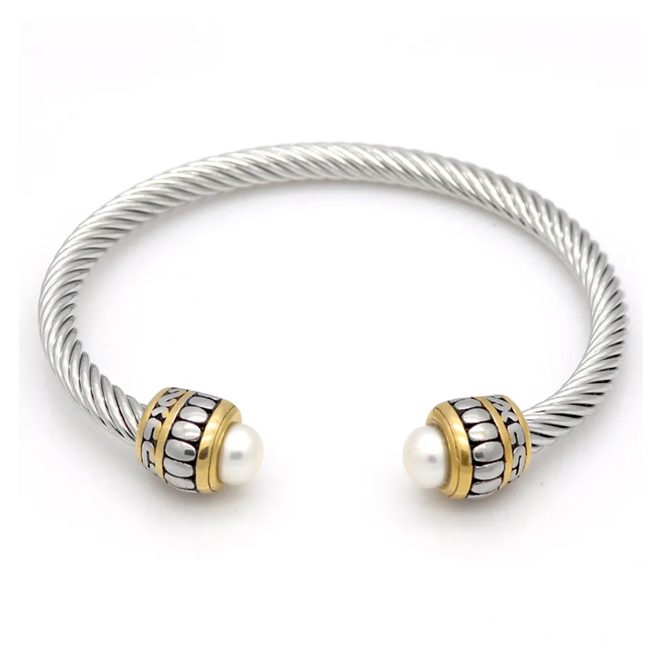 Designersmykker Mode Snoet Tråd Guld Sølv Rustfrit Stål Armbånd Flettet Mærke Armbånd Diamant Zirkon Fødselsdag_voghion.com