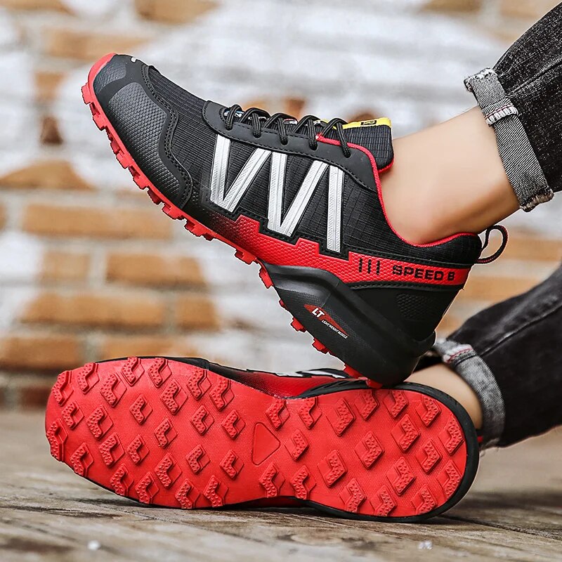 Men Hiking Sneakers Climbing Lace Up Trekking Outdoor Mountain Bike Flat Sport Cycling Shoes Breathable_voghion.com
