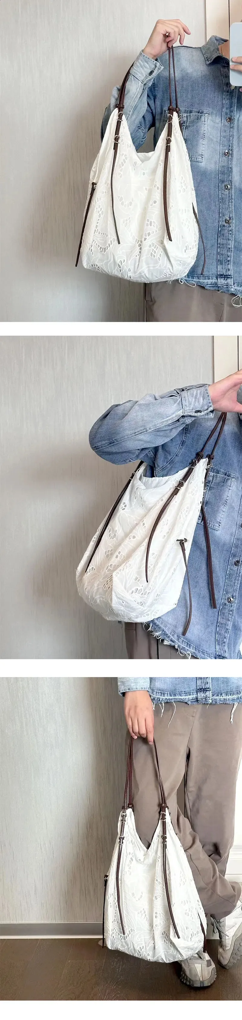 HIGHREAL Handbags Beach Lightweight Students Shoulder Casual Tote Female Style Shopping Woven Bags For Women 240826_voghion.com