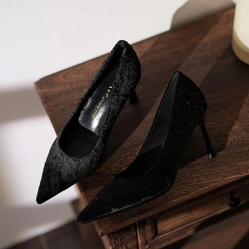 Designer Golden Wildleder Feine Parteien Mode Flachen High Heels Frauen, Spitz Einzelnen Schuhe Frauen Elegante Temperament Für_voghion.com