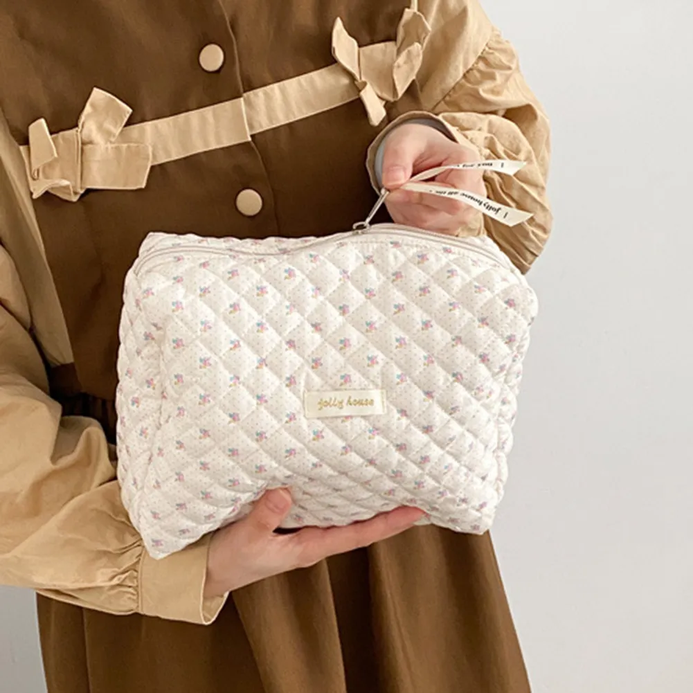 Mini trousse de maquillage imprimée pour femme, étui de rangement matelassé pour cosmétiques, sac portable pour pièces de monnaie, articles divers, porte-cartes de crédit_voghion.com