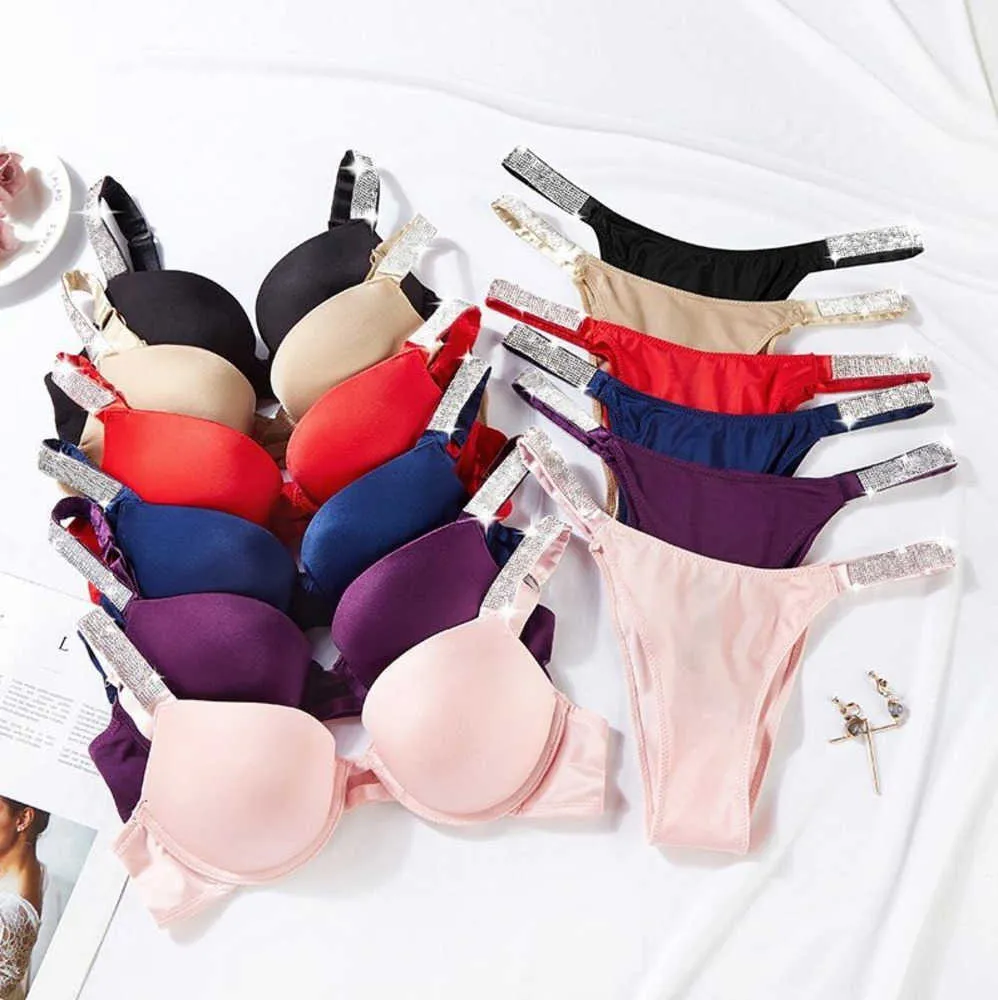 Damen Dessous Bikini Set Mit Strass Und Push-up Bh Und Slip_voghion.com