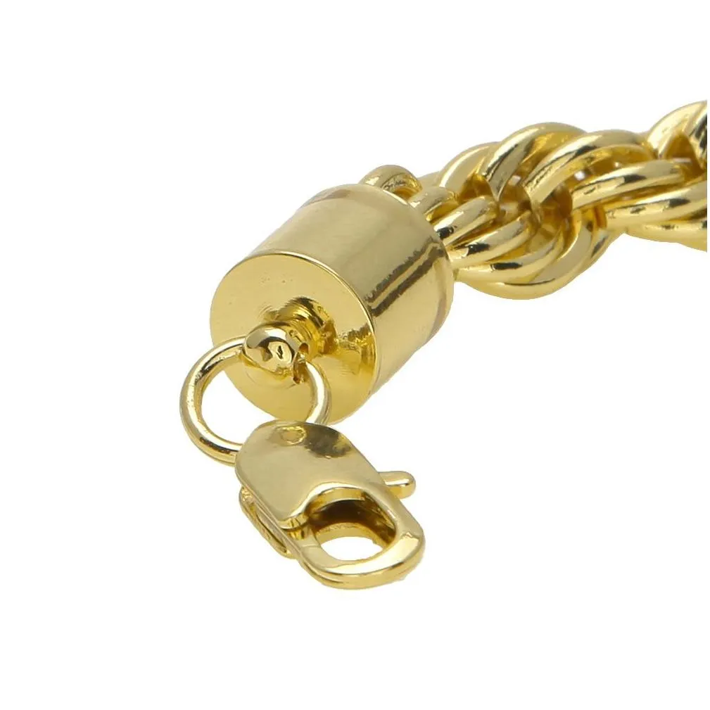 Ketten 10 mm dick, 76 cm langes Seil, verdrehte Kette, vergoldet, Hip Hop, schwere Halskette für Herren, Drop-Lieferung, Schmuck_voghion.com