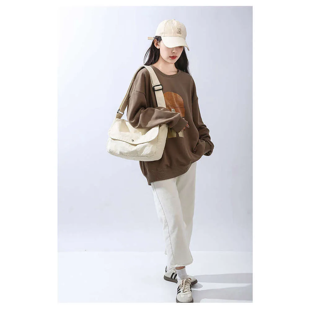 Borsa a tracolla minimalista in tela di cotone set borse donna_voghion.com