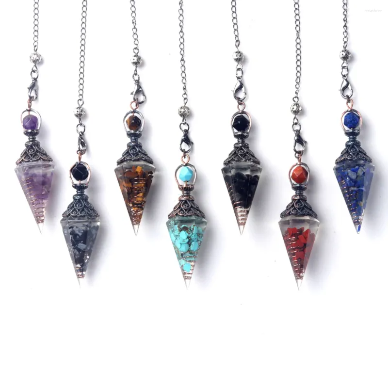 Pendant Necklaces Natural Stone Necklace Cone Shape Amethyst Crystal Pendulum Amulet For Women Fashion Jewelry Party_voghion.com