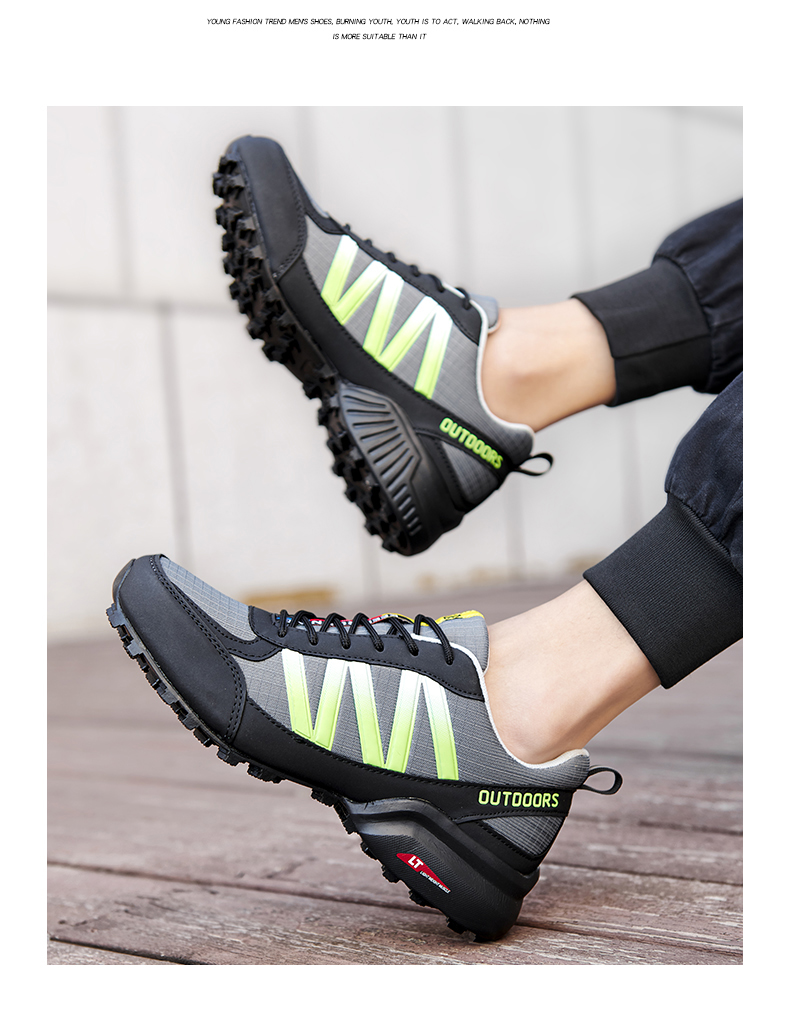 Men Hiking Sneakers Climbing Lace Up Trekking Outdoor Mountain Bike Flat Sport Cycling Shoes Breathable_voghion.com