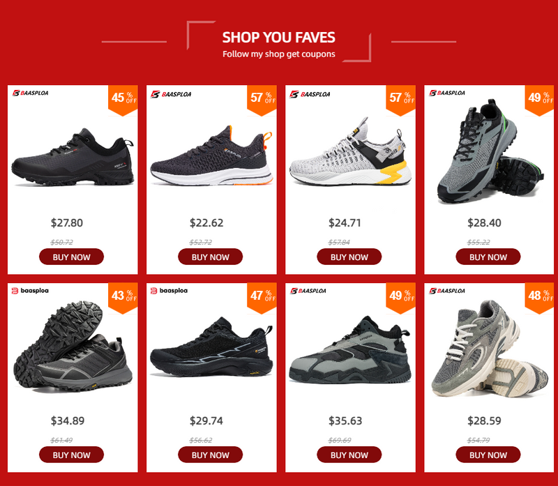 Baasploa Men Sport Leather Casual Fashion Waterproof Lightweight Sneakers Non-slip Walking Shoes Male Sneaker_voghion.com