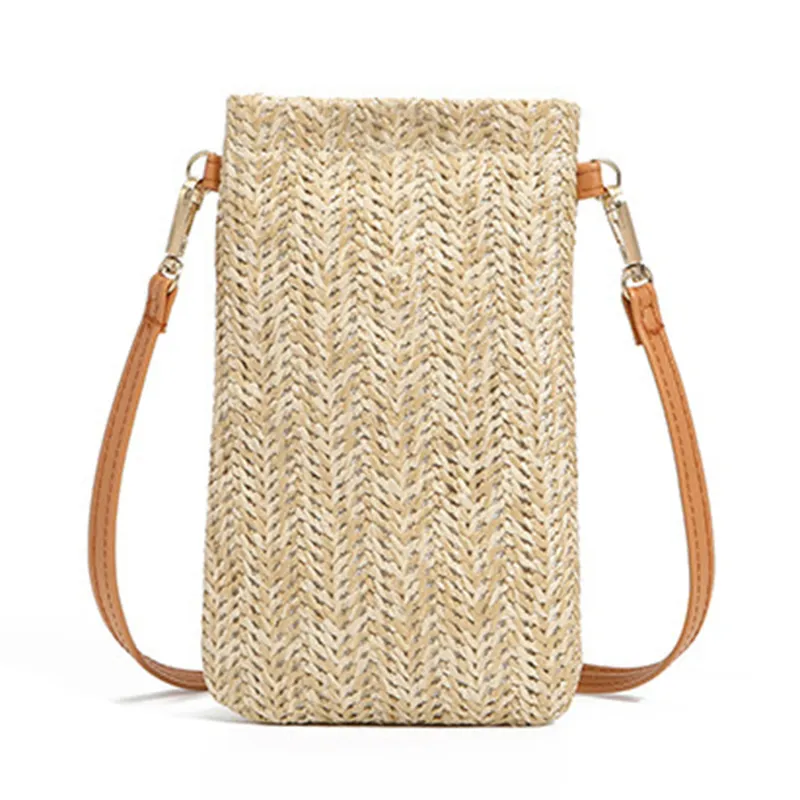 Brieftasche Frauen Diagonal Stroh Woven Handy Clutch Tasche Damen Sommer Strand Reise Weibliche Mini Geldbörse Karte Halter_voghion.com