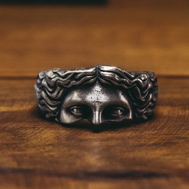 Pronto Stock Vintage Oro Argento Colore Gesù Mezza Faccia Anello Aperto per Uomo Donna Retro Gioielli Religiosi Anelli per Dita Puri Fasce_voghion.com