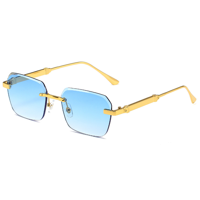 Women's Frameless Square Sunglasses Gradient Lens Street Style_voghion.com