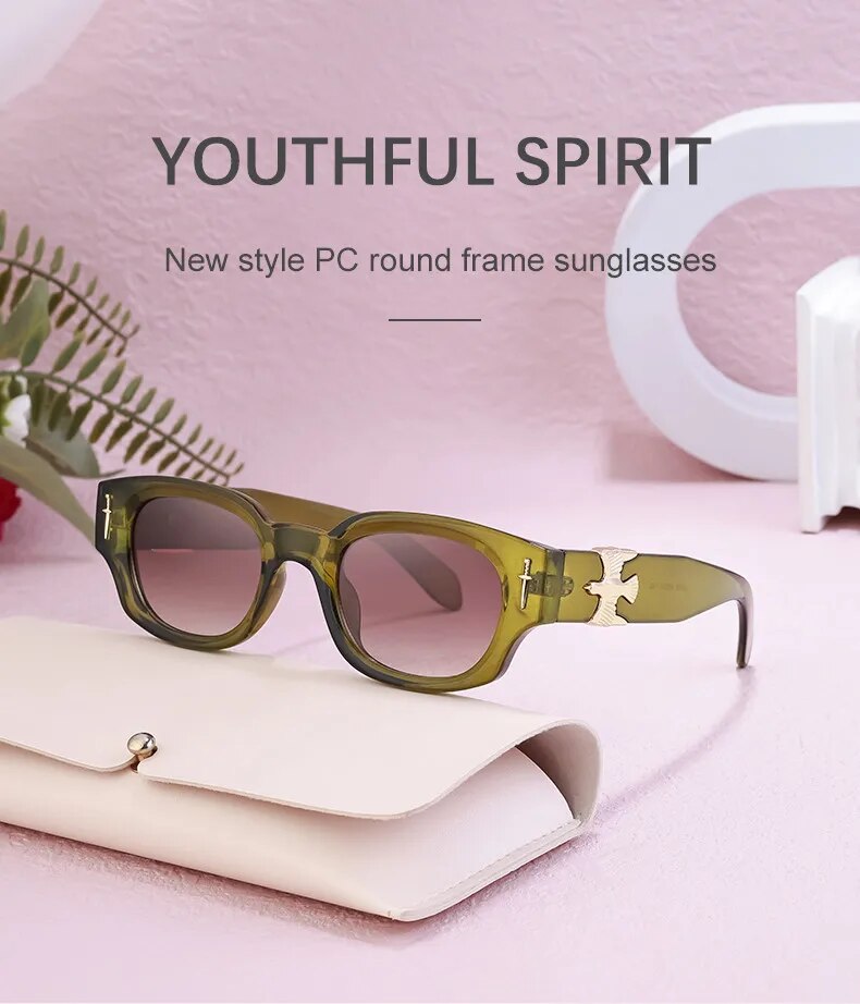 Modne okulary przeciwsłoneczne Soaing Eagle Rectangle dla mężczyzn i kobiet 2024, okulary przeciwsłoneczne w stylu vintage punk, męskie, małe, kwadratowe, odcienie_voghion.com