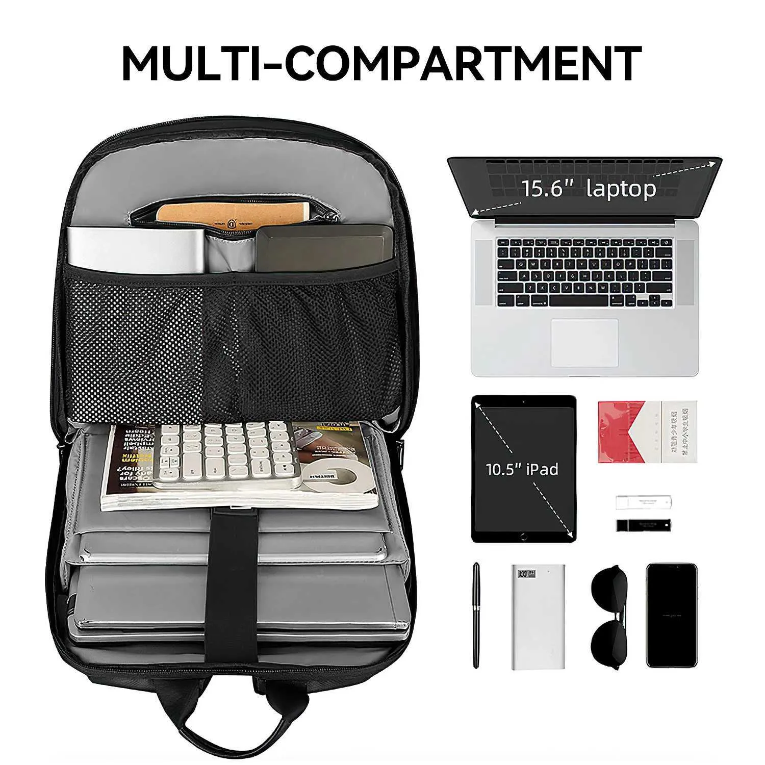 Mark Ryden Lightweight Portable Student Mens Stylish Backpack 15.6 Notebook BackpackC241031_voghion.com