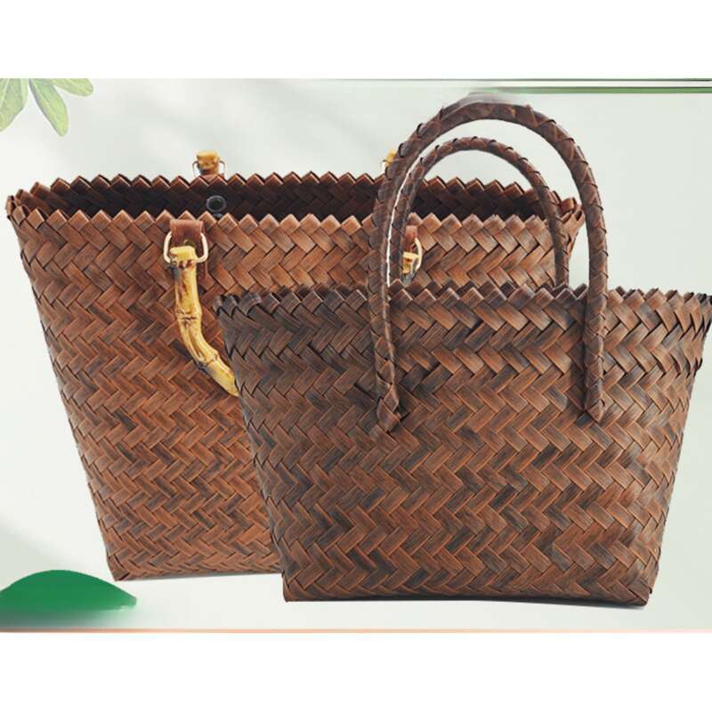 New Handbag, Straw Bamboo Patchwork Slanting Shoulder Women's Handbag_voghion.com