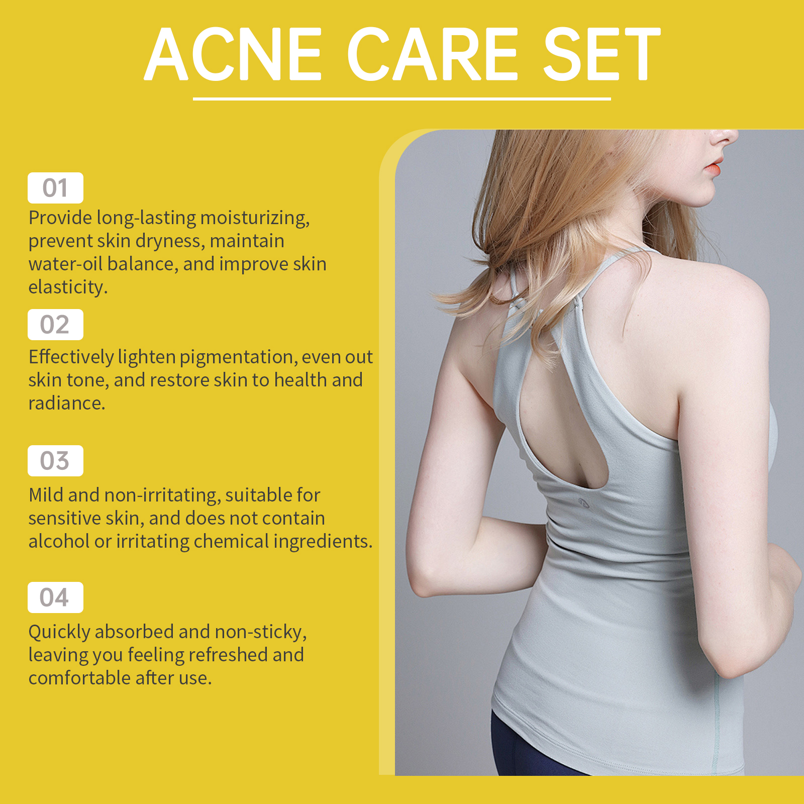 EELHOE Acne Skin Care Set Skin Care For Acne Skin Is Suitable For Moisturizing And Beautify Soft Skin_voghion.com