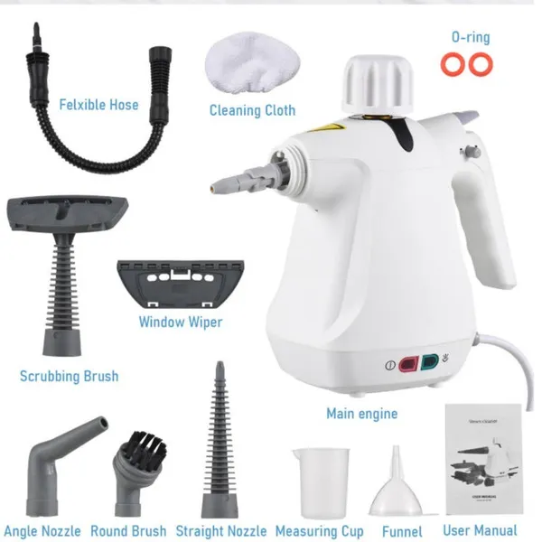 Pulitore a vapore portatile con serbatoio da 280 ml, pulitore multifunzione ad alta pressione per uso domestico_voghion.com