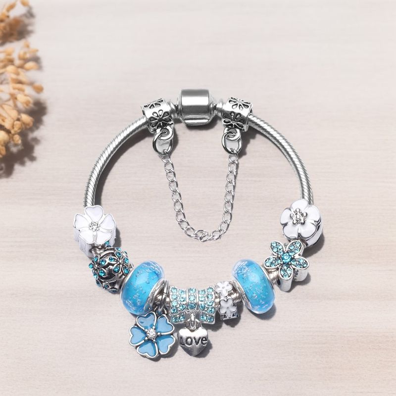 Bracciale charm in acciaio inossidabile con perline smaltate_voghion.com