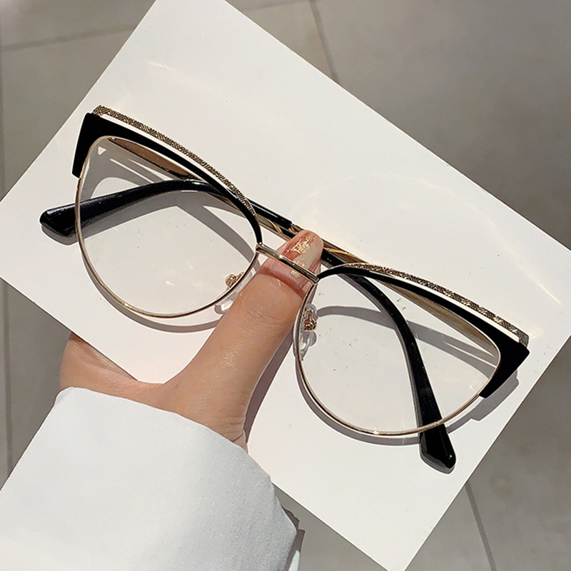 Mode Nieuwe Cat Eye Anti-Blauw Licht Frame Internet Beroemdheid Zelfde Stijl High-End Ins Blote Gezicht Afslanken Zonder Recept_voghion.com