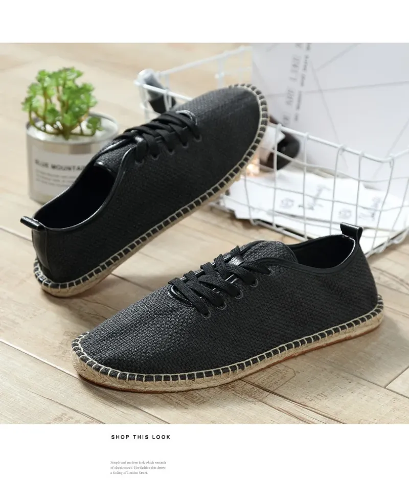 Shoes Summer Espadrilles Men Canvas New Breathable Fisherman Footwear Mens Slip on Loafers Large Size 47 Sneakers_voghion.com