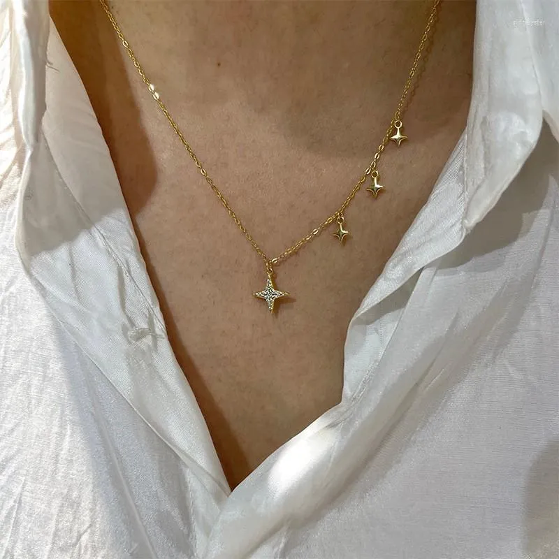 Chains Color Galaxy Pearl Necklace Female Butterfly Indifferent Light Flash Diamond Niche Clavicle Chain_voghion.com