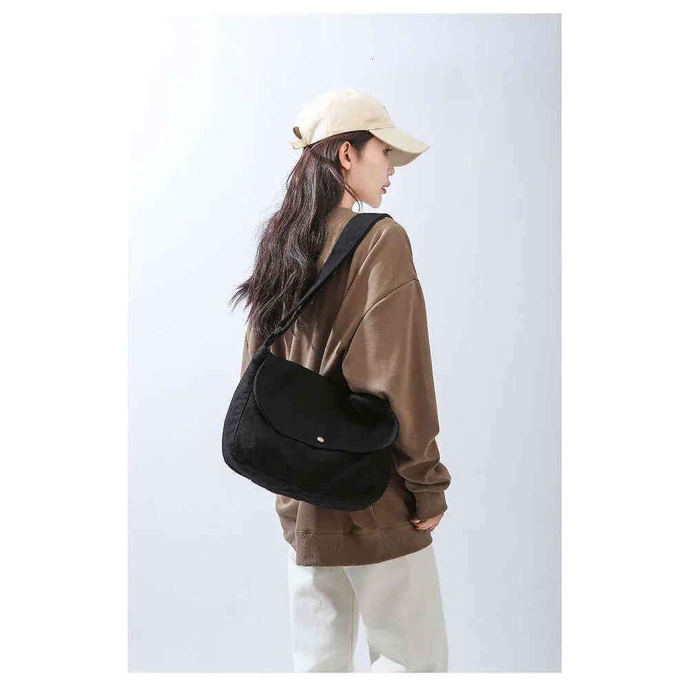 Borsa a tracolla minimalista in tela di cotone set borse donna_voghion.com
