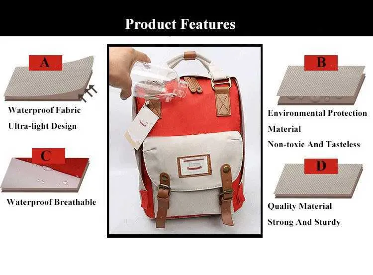 14-tommers bærbar PC for menn og kvinner, flere lommer, bokveske, skole, gutter og jenter, høy kvalitetsryggsekk for arbeidsreiser, 16LC241107_voghion.com