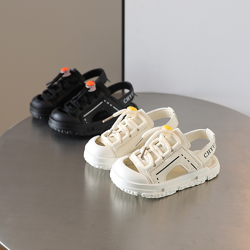Children's Baotou Half Sandals 2022 Summer Anti Kick Boys Beach Women's Korean Soft Sole Walking Shoes_voghion.com