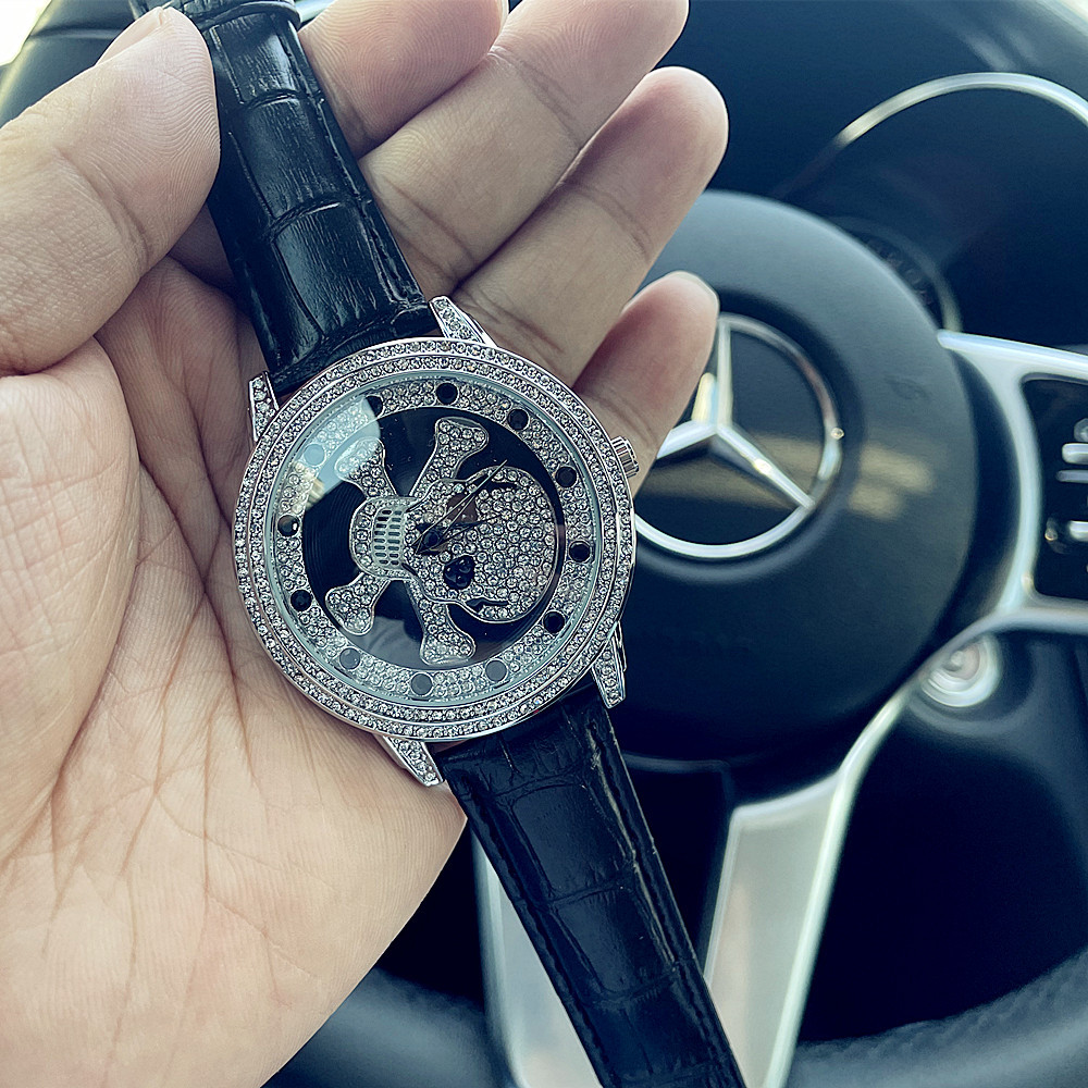 Orologio da donna alla moda, quadrante grande universale, costantemente in funzione, cinturino in vera pelle impermeabile, orologio al quarzo da uomo_voghion.com