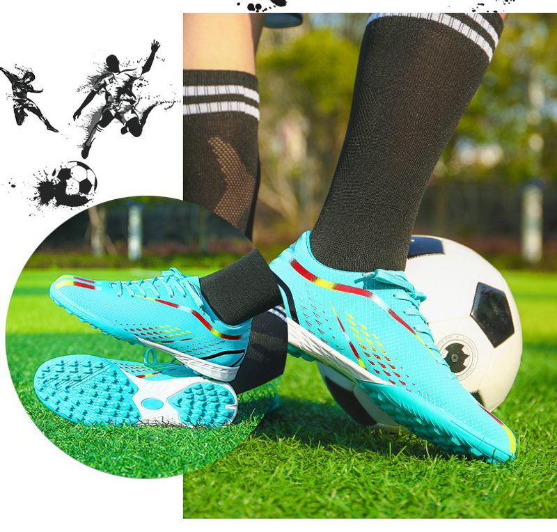 Fußballschuhe Herren und Damen mit langen gebrochn Spikes, professionelle Trainings-Sneakers, Sportschuhe für_voghion.com