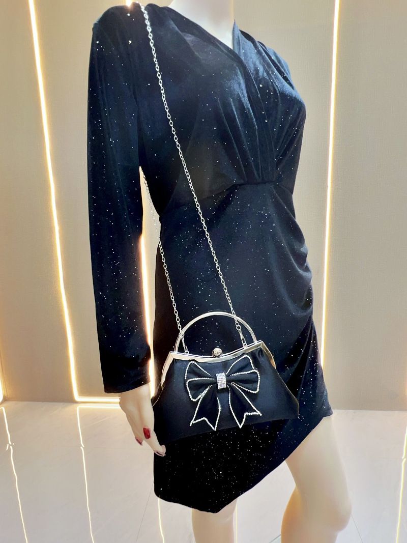Nuova borsa a tracolla monospalla da banchetto con fiocco retrò da fata, borsa da cena da donna_voghion.com