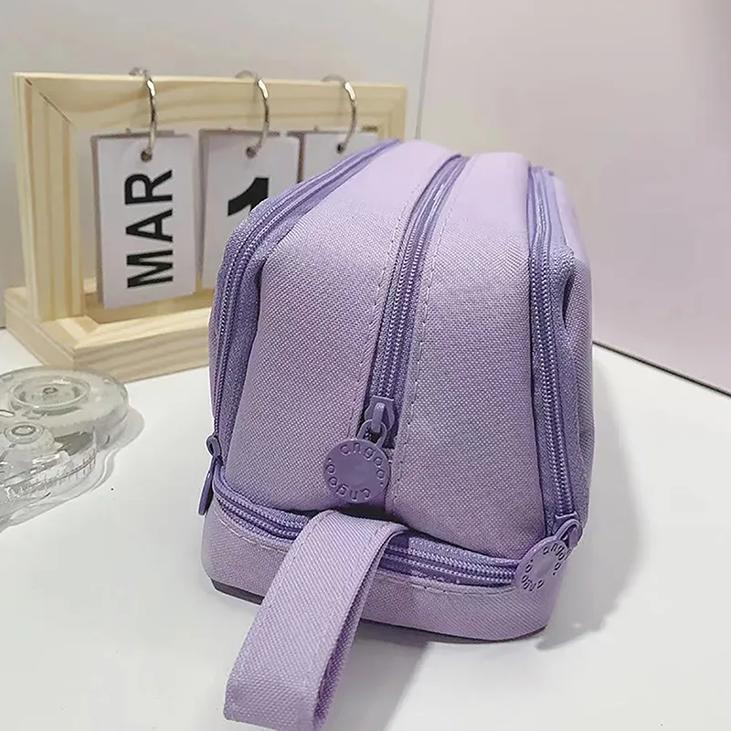 1 organiseur de papeterie pour fournitures de bureau, 4 compartiments, grand étui à stylos, trousse à crayons, trousse de maquillage_voghion.com
