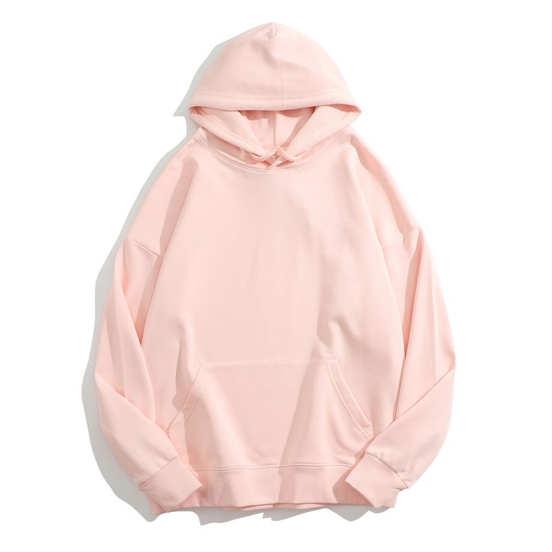 Frühling und Herbst 380G Große Woll Hoop Paar Familie Stil Einfarbig Schulter Hoodie Druck_voghion.com