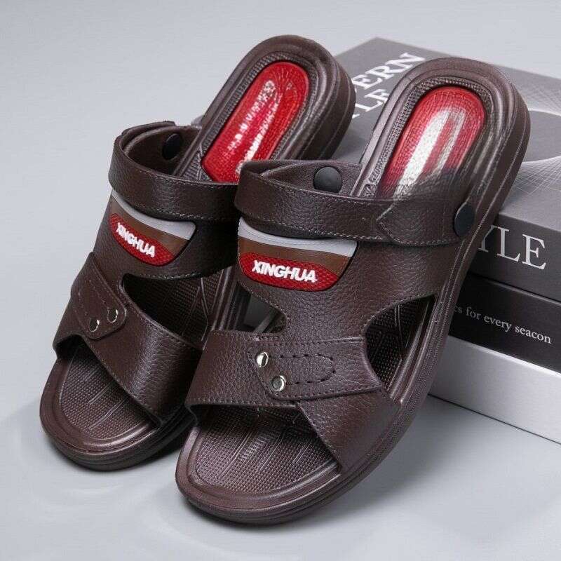 Gummisandalen und Hausschuhe, zweiteilige Sommer-Herren-Fahrschuhe mit dicker Sohle, rutschfeste Strandschuhe_voghion.com