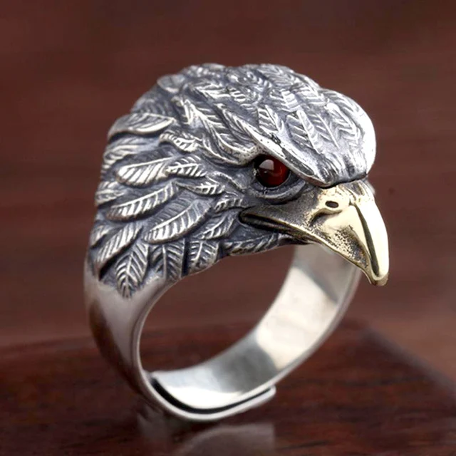 Hot sales Vintage Eagle for Men Women Gothic Animal Hip Hop Rock Ring Popularity Personality Niche Jewelry Gift Adjustable Size_voghion.com