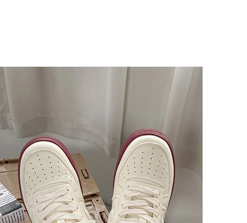 Thick Soled Low Cut Round Toe Board With Mesh Breathability Retro Casual Comfort Anti Slip Wear Resistant Sports Shoes_voghion.com