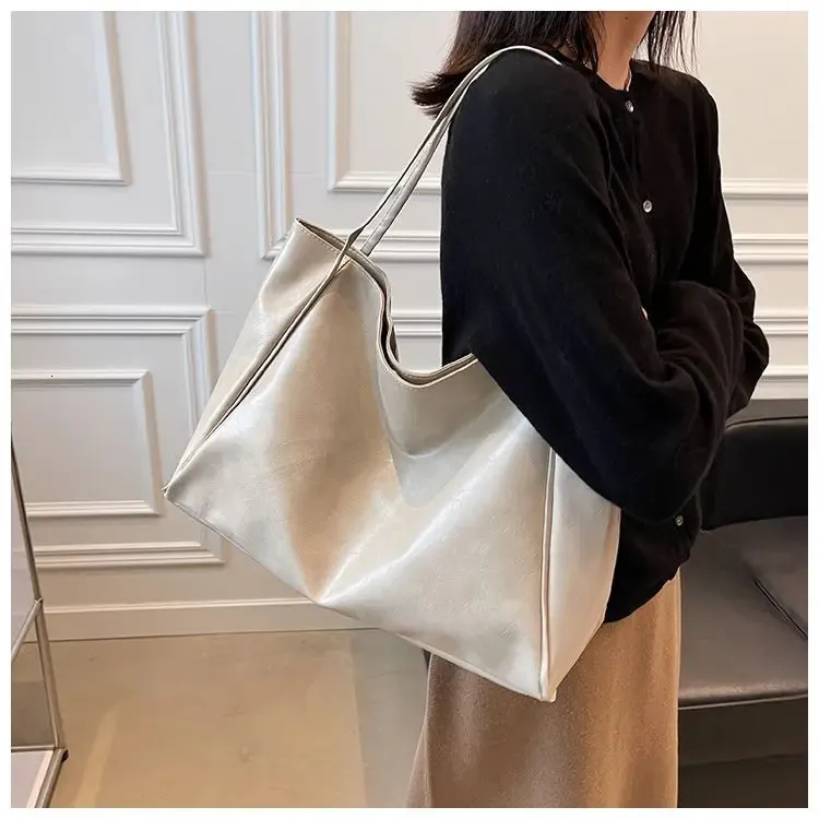 Geantă de umăr din piele pentru femei, model vintage roșu, sport, casual, la modă, capacitate mare, Shopper, Haruku, simplă, geantă de mână_voghion.com