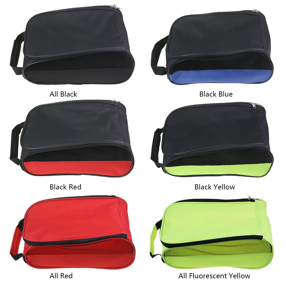 Unisex Shoe Portable Mesh Travel Shoes Carrier Bags With Zipper Hand-Held Breathable Ultra-light For Outdoor Sports_voghion.com