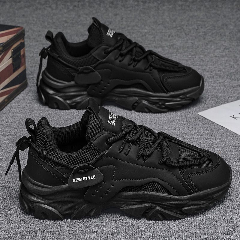 Zapatos de seguridad para el trabajo para hombre, transpirables, informales, negros, deportivos, de malla, con suela gruesa y aumento de altura, de verano_voghion.com