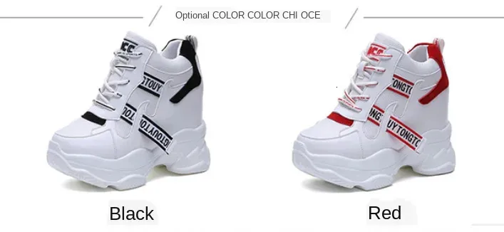 Heiße Verkäufe Trendy Schuhe High Top Sneakers Frauen Plattform Stiefeletten Korb Femme Chaussures Femmes Höhe Erhöhen_voghion.com