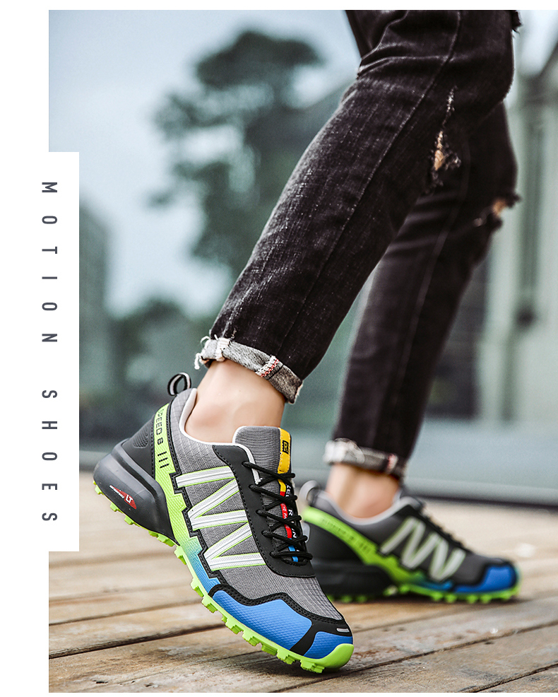 Men Hiking Sneakers Climbing Lace Up Trekking Outdoor Mountain Bike Flat Sport Cycling Shoes Breathable_voghion.com